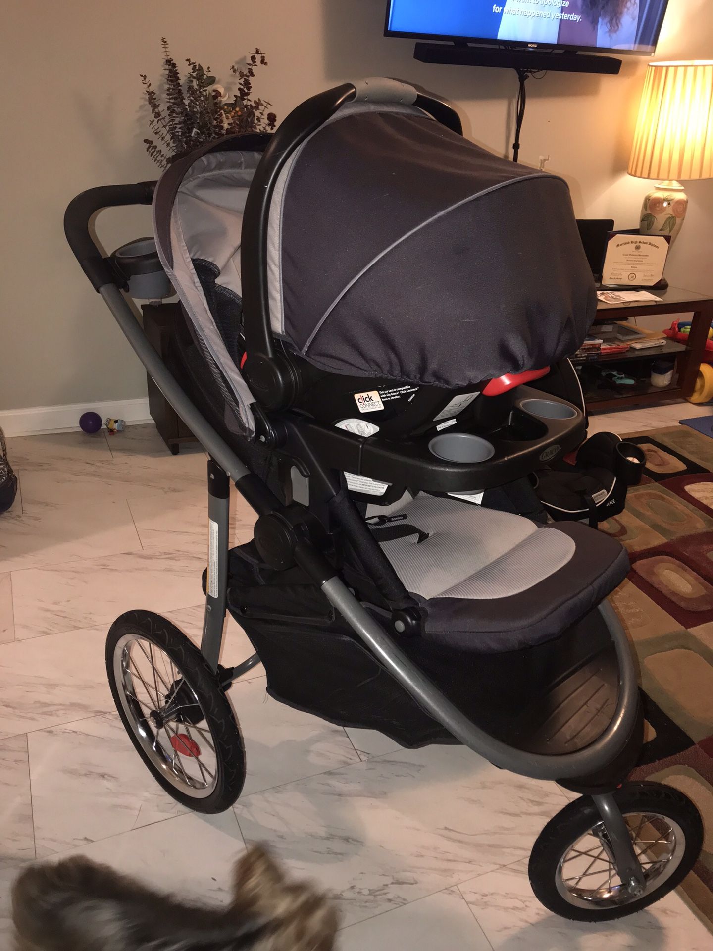 Graco jogger stroller with car seat