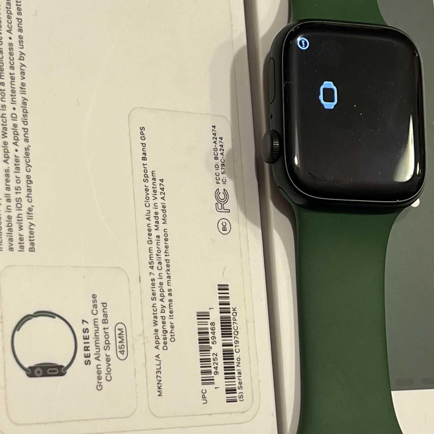 Apple Watch 7 GPS 45mm Green - Excellent Condition for Sale in