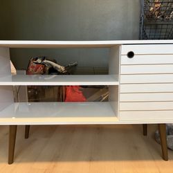Small white entertainment center