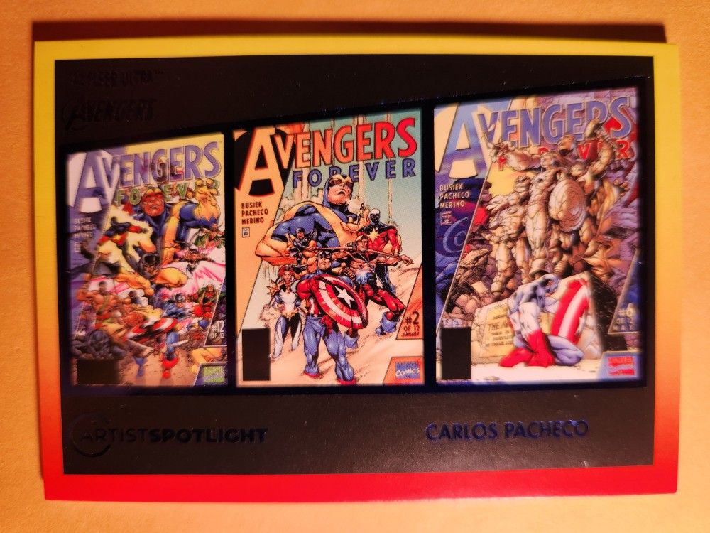 2022 Marvel Fleer Ultra Avengers Forever Carlos Pacheco Blue Foil #AS-7 SP /360