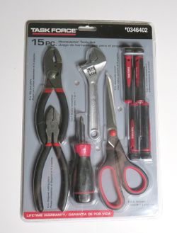 Taskforce 15 Pc Homeowners Tool Set