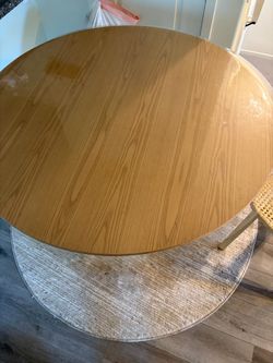 Solid Wood Round Dining Table with 6 Chairs