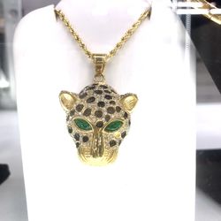 Leopard Necklace Stainless Steel 18k Gold Plated 