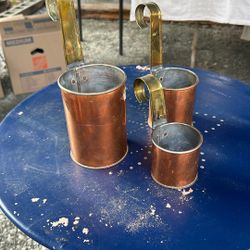 Set Of 3 Copper Hanging Pots