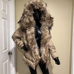Oversized Coat Bomber Jacket Raccoon Real Fur Jacket Loose Winter down Jacket
