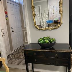 Very Gorgeous Antique Mirror And  Cabinet 