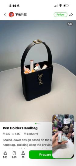 YSL-Style Mini Handbag Pen Holder 3D printed