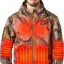 WASOTO Heated Jackets for Men 16000mAh Battery Pack Included Windproof Water Resistant Mens Heated Jacket with Foldable Hood
