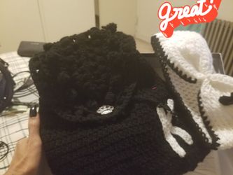 Backpack, Headband And Beanie With A Crown. 