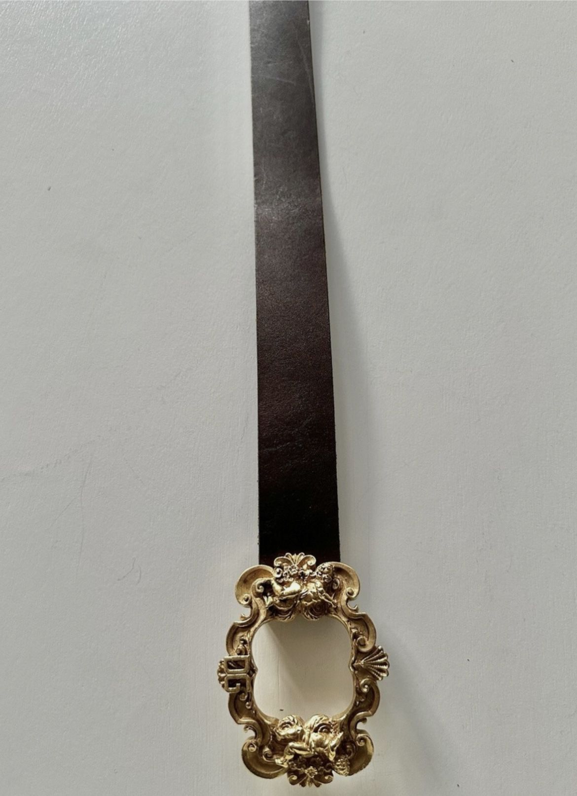 Vintage Dolce & Gabbana Angel x DG Buckle Leather Belt Brown Gold 36 IN / 90CM Dolce & gabbana angel - Gem main image 2