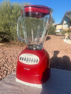 Oster Osterizer 10 Speed Blender Red with Glass Jar | Countertop Smoothie Maker Ice Crusher Food Processor Kitchen Appliance