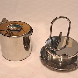 Vintage Sugar Bowl & Creamer Pitcher Stainless Steel Bundle 