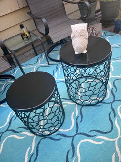 Two  Black Metal SideTables