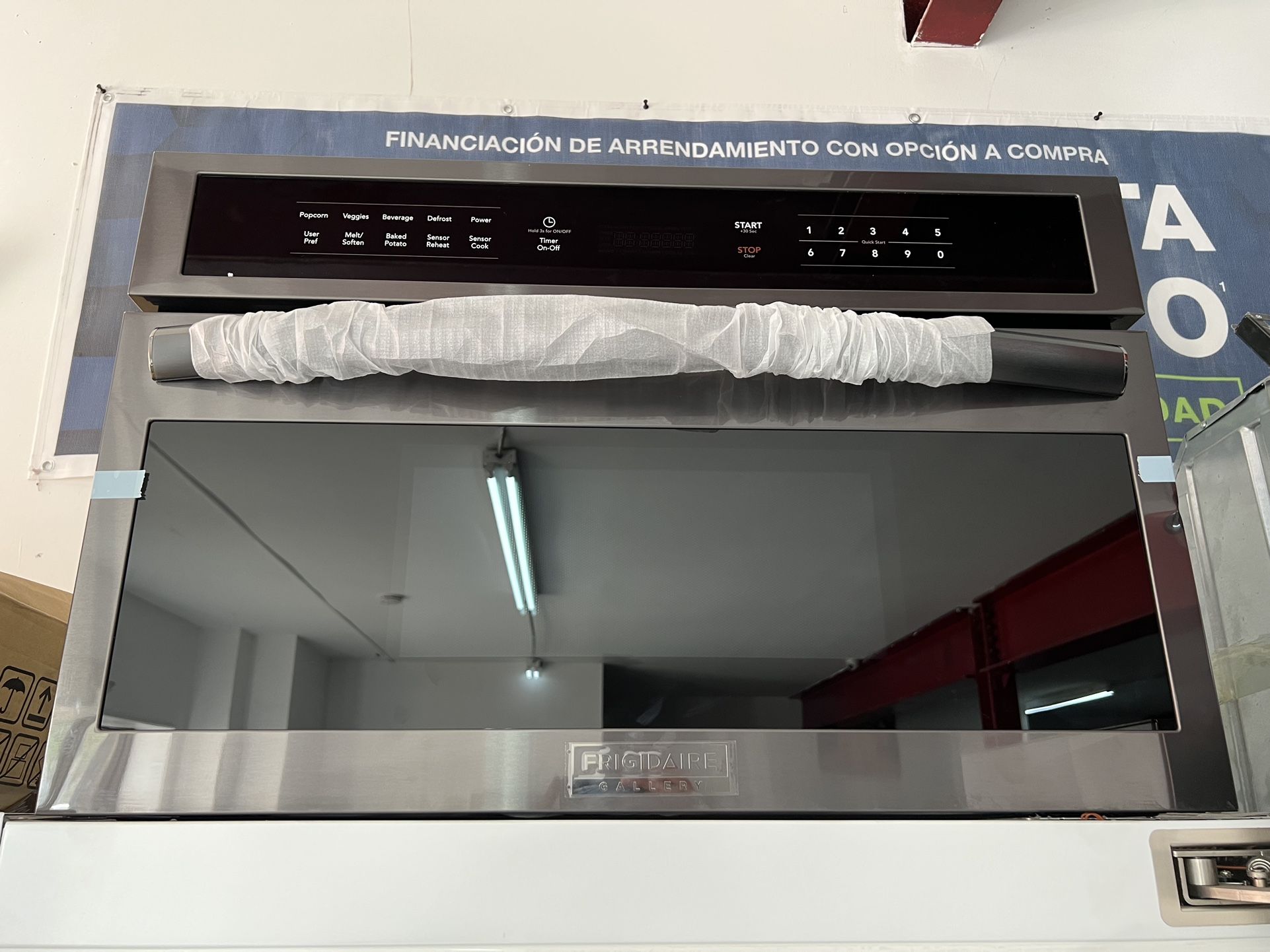 Black Stainless Steel Drop Down Door Microwave Oven Built In 30”