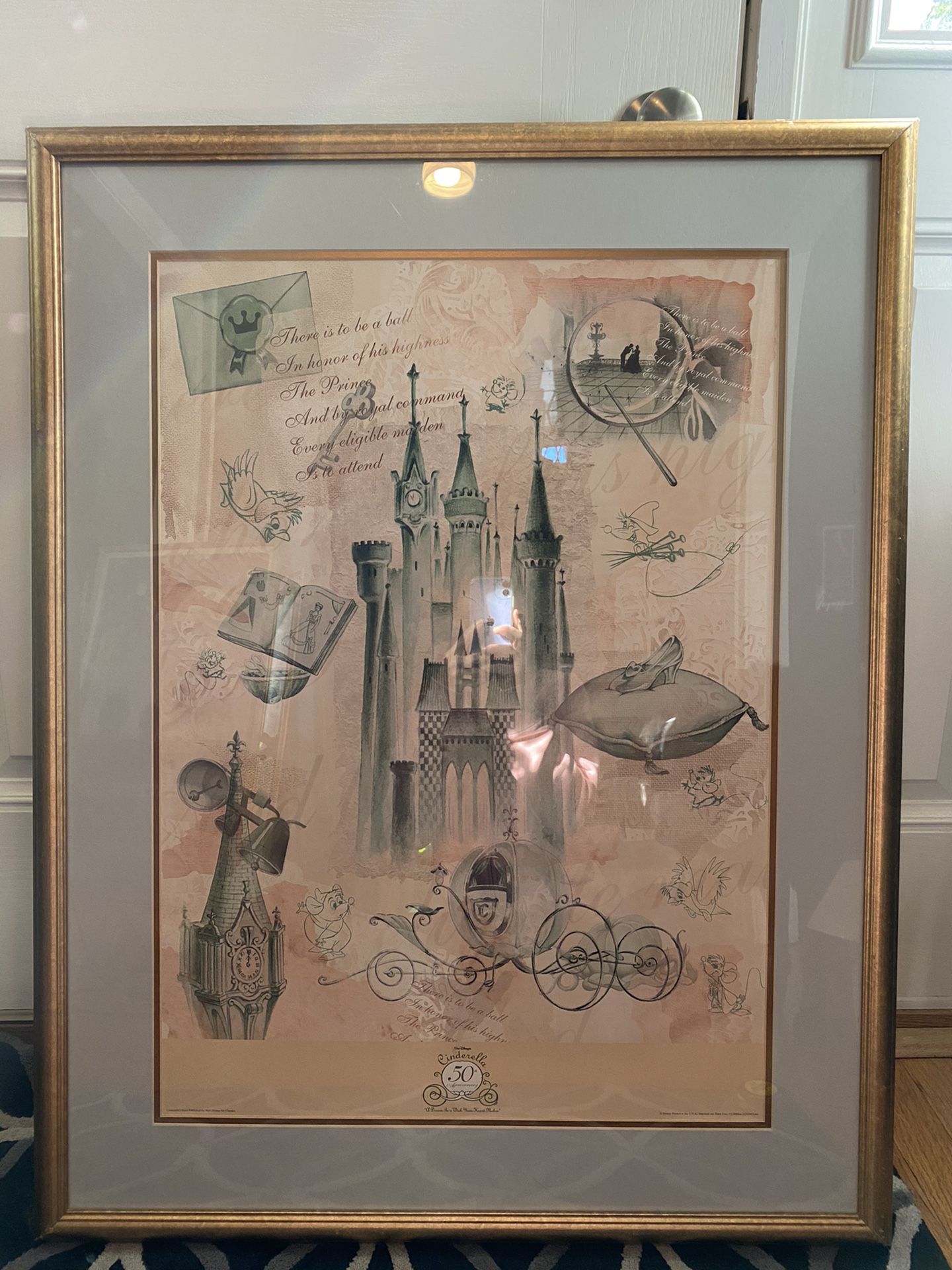 Disney Cinderella Castle 50th Anniversary Framed Print