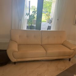 Beish  Leather  Sofa  $300