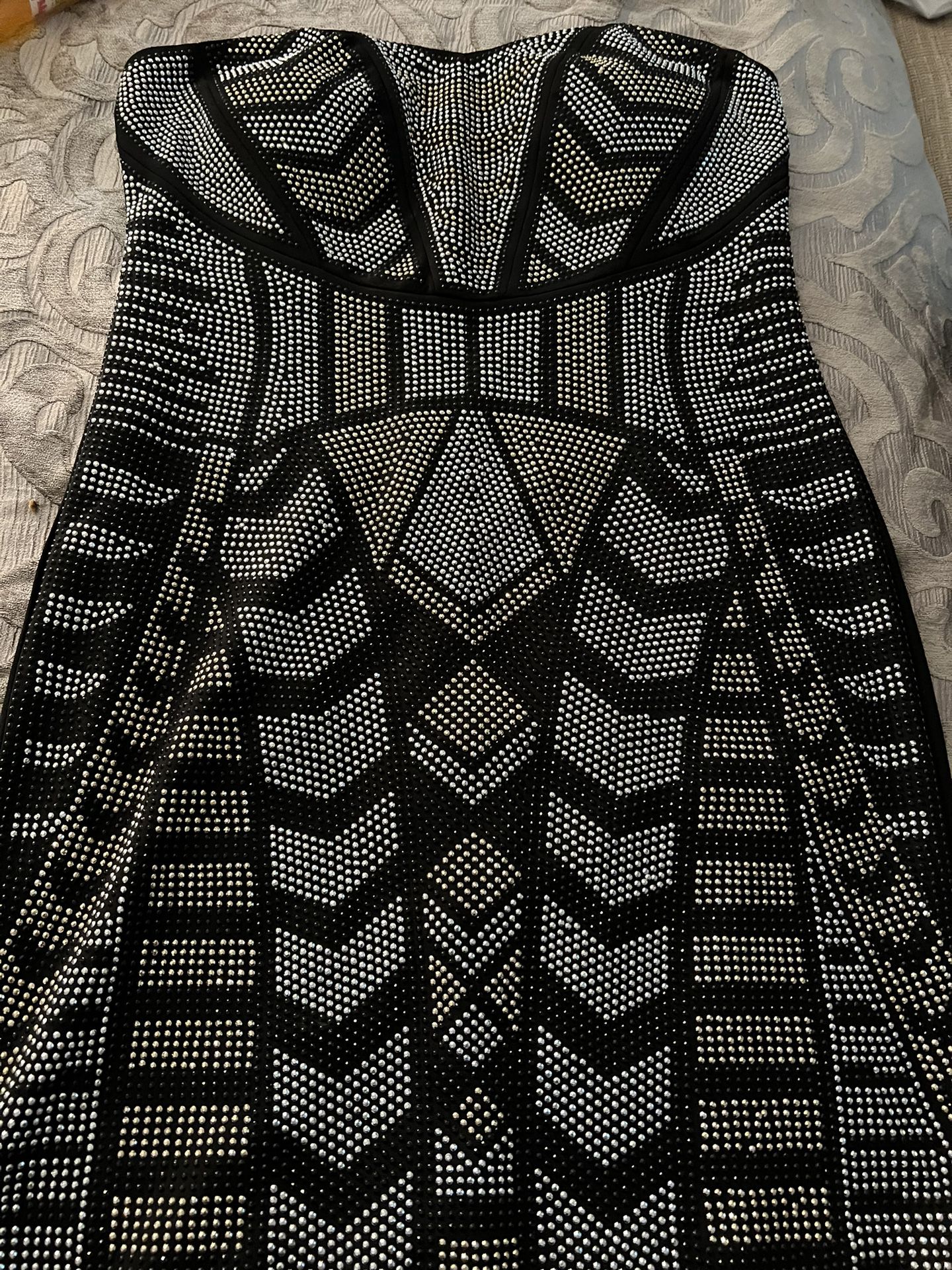 Guess Strapless  Beaded  Cocktail Dress