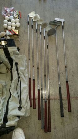 Golf clubs and bag