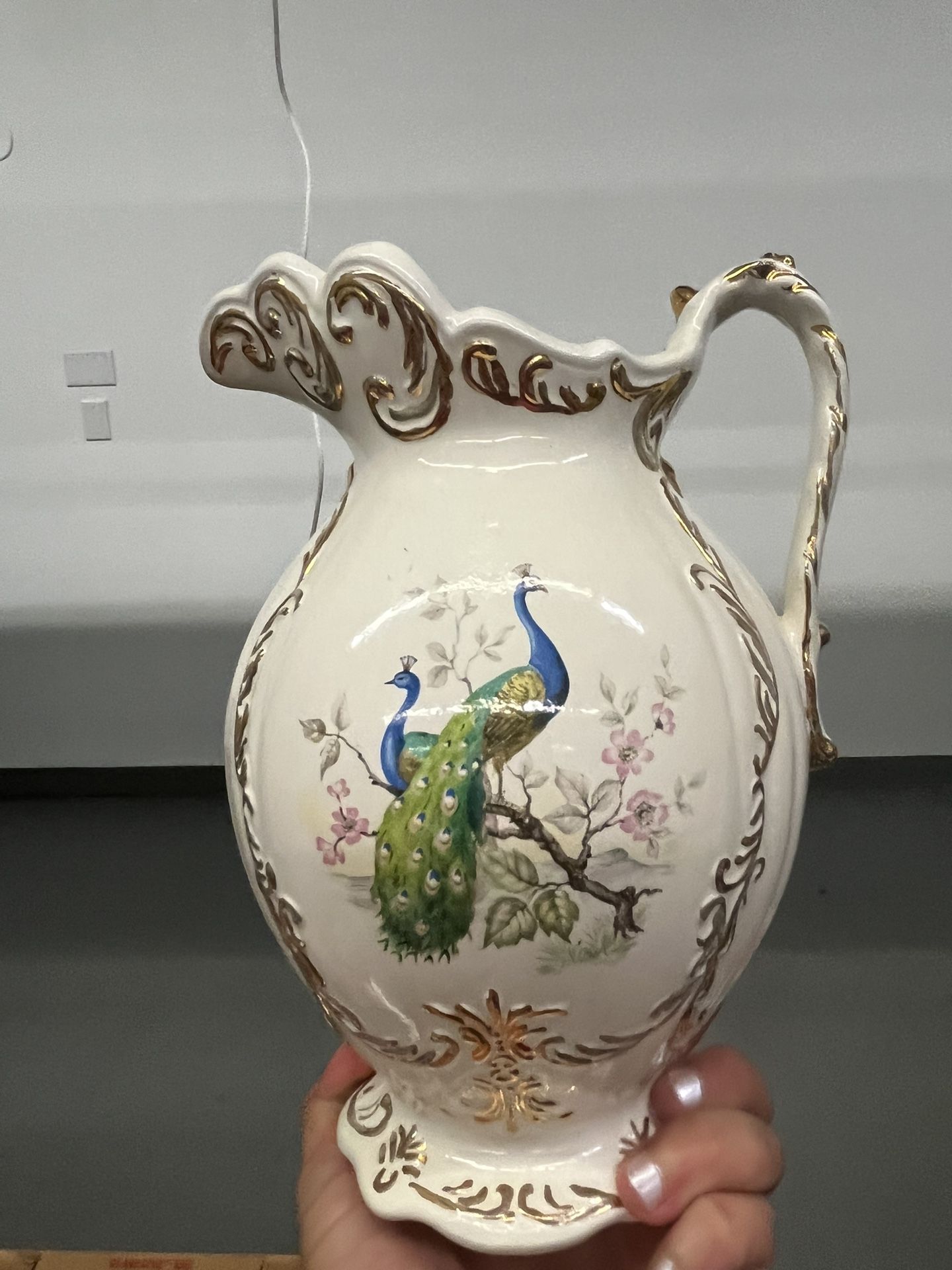 Vintage Peacock Decorative Pitcher
