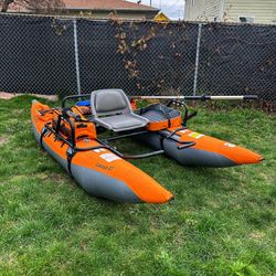 Inflatable Pontoon Boat- Like New!