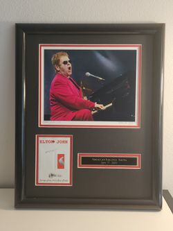 Elton John Songs of the West Coast framed high resolution 8X10" photo, Venue Staff Display American Airlines Arena Sept 27, 2005 memorabilia.
