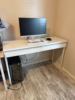 White Desk with Two Drawers
