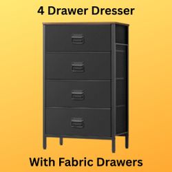 New, Four-Drawer Dresser with Fabric Drawers
