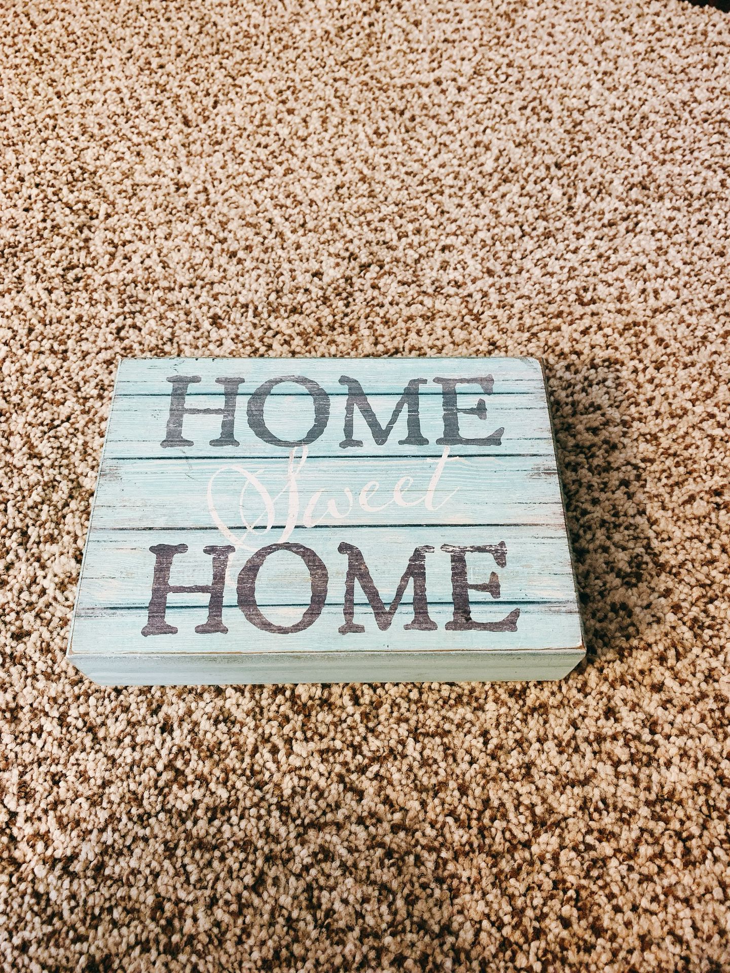 Turquoise home sweet home sign
