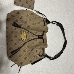 Dooney & Bourke Brown/Canvas Shoulder Bag