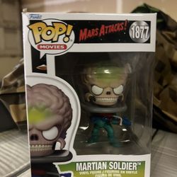 Funko Pop! Movies: Mars Attacks Martian Soldier vinyl figure, specifically number 1877 in the series