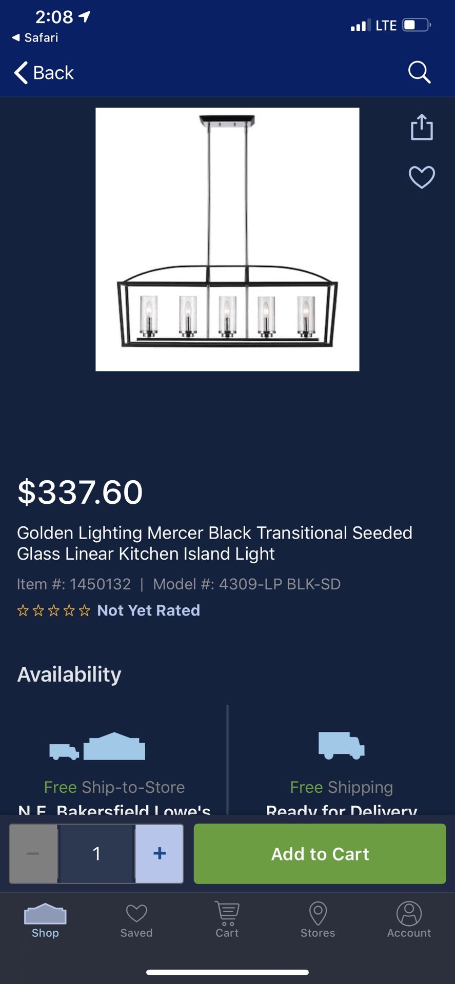 Kitchen island light