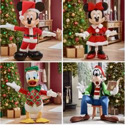 4 ft. Animated Holiday Mickey, Minnie, Donald And Goofy  Animatronic