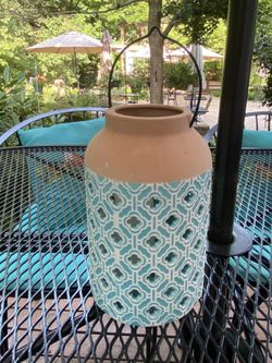 Turquoise pierced online metal solar stool