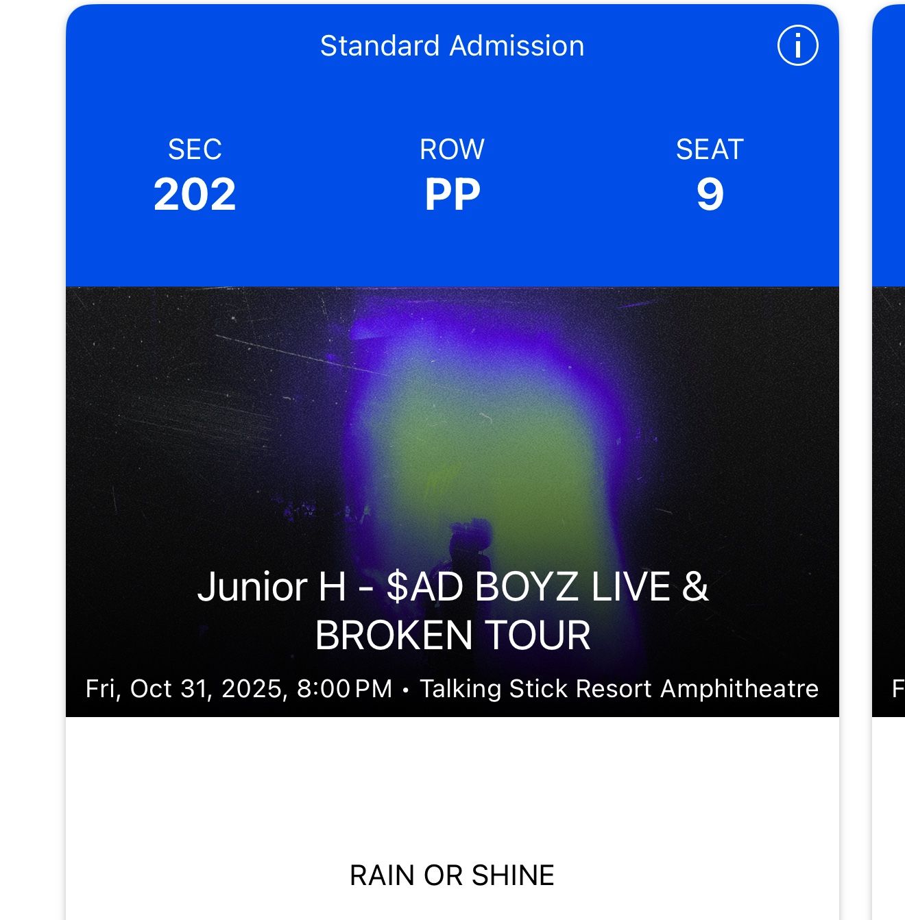 Junior H Tickets Phoenix Arizona 2 Tickets ( Seats Together) For 640!!