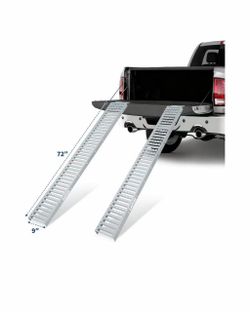 R4 )High Strength Steel Cargo Ramps (Pack of 2) - 1000 Pound Capacity, Ramps for Motorcycles, Cross Motorcycles, All Terrain Vehicles, Electric Bikes,