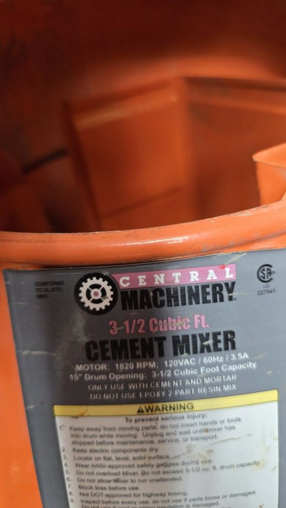 Cement Mixer 3.5 Cubic Ft.