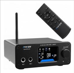 Hi-Fi DAC Stereo Amplifier w/Bluetooth 5.2-2 Channel Class D TPA3116 x2 ES9023 Audio Amp for Passive Speakers, AUX/SUB Outputs, Opt/USB/MIC/RCA Inputs