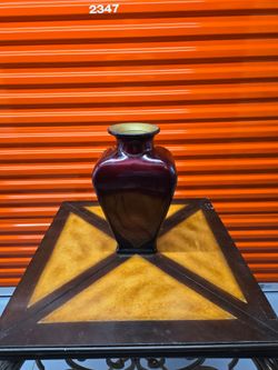 Deep Burgundy Ceramic Decorative Vase
