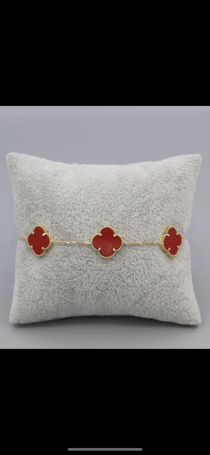 Brazalete Clover red 14k