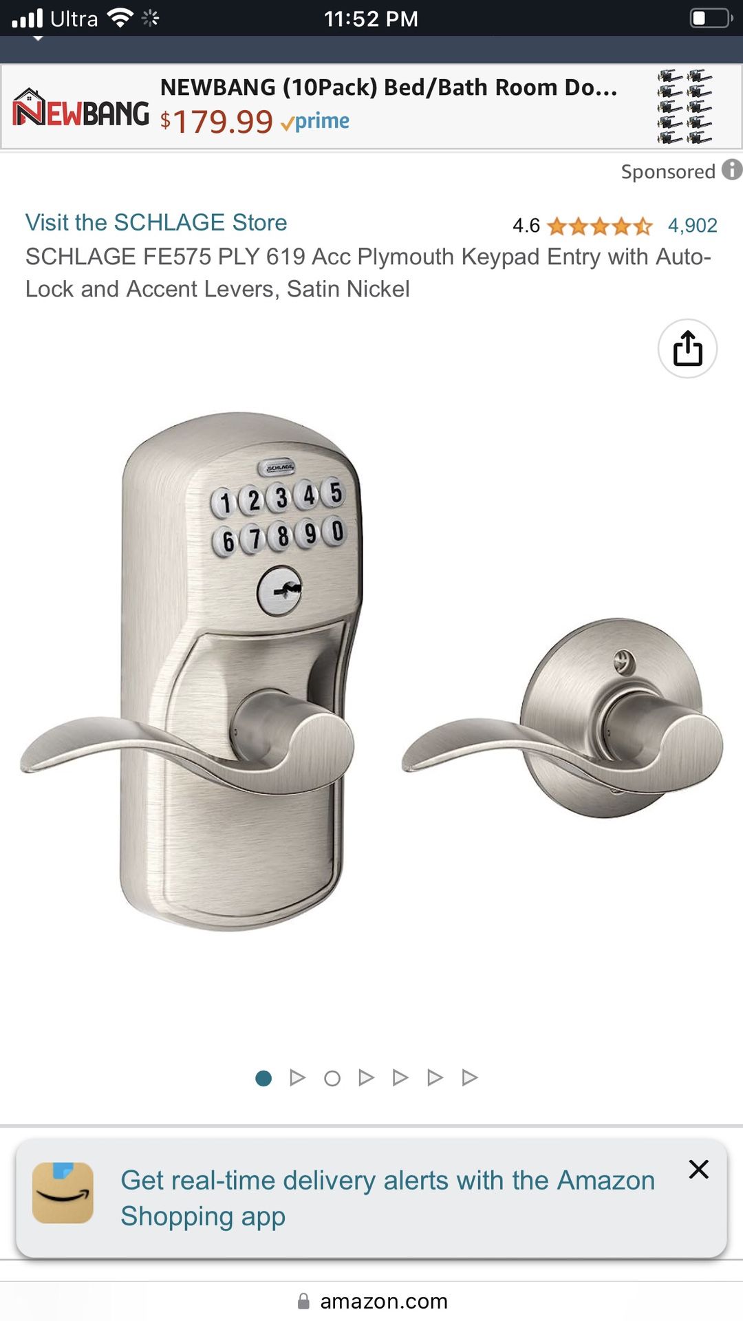 SCHLEGE Keyless Door Knob 