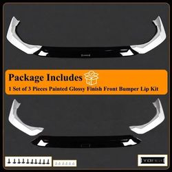 BRAND NEW 3PCS 2025-2026 Honda Civic 11th Gen Yofer Pearl White Black 2 Tone  Front Bumper Lip Splitter Kit