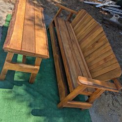 REDWOOD BENCH SET