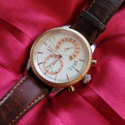 ⚡️RARE Stauer Chronograph Rose Gold Date Men's 45mm Watch