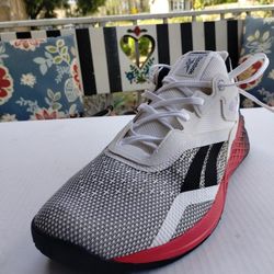 (Size-13) New, no box, Reebok Nano GW6015 White Victor red Blue Sneakers Shoes

