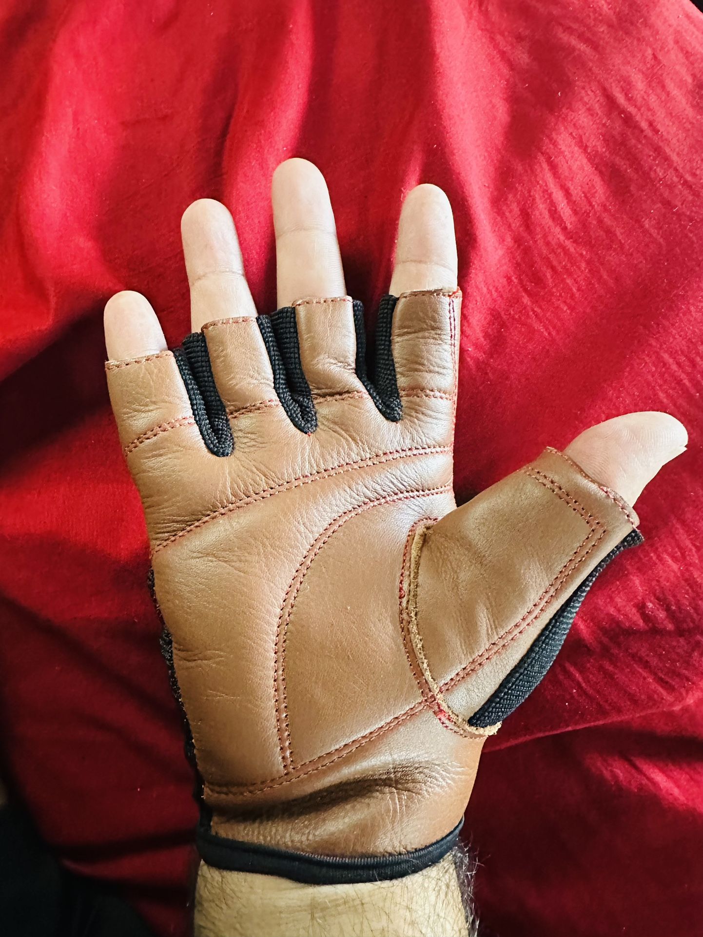 Fingerless Genuine Leather Gloves 