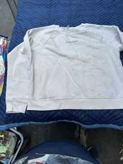 Calvin Klein performance men’s white fleece  crewneck pullover logo sweatshirt m
