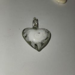Glass Heart / Rose Pendant 
