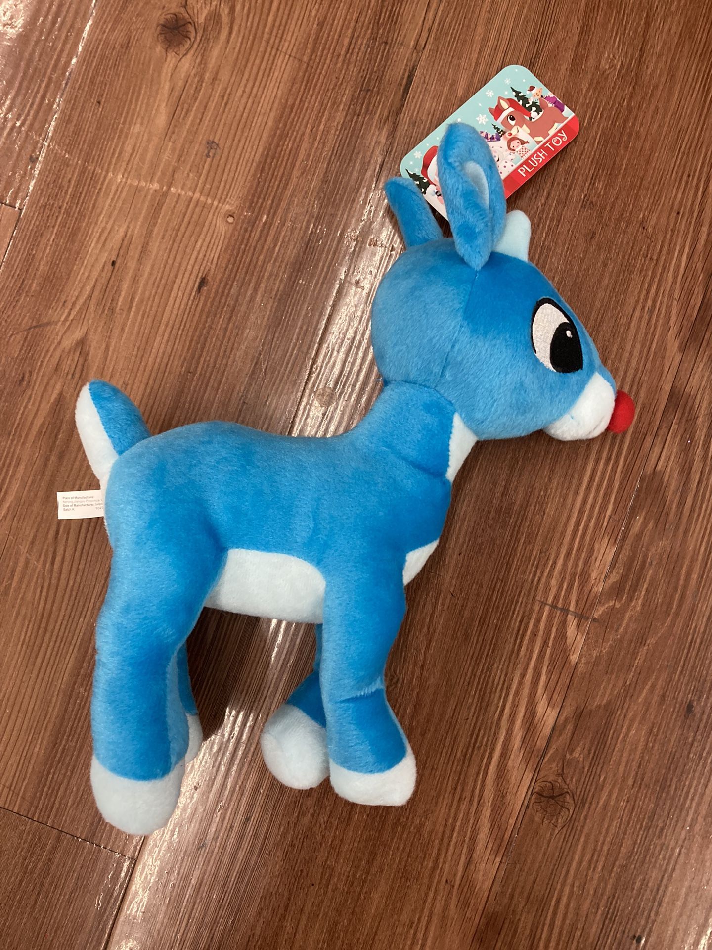 Blue Rudolph The Red Nosed Reindeer 12” Plush Toy Christmas Stuffed Animal