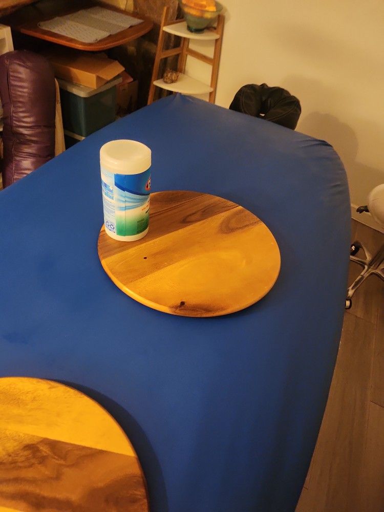 Large Lazy Susan Wood Round Tray