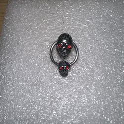 KILLSTAR GOTHING SKULL NOSE RING - RED GEMS & SILVER COLOR W/ BACKING  BRAND NEW.